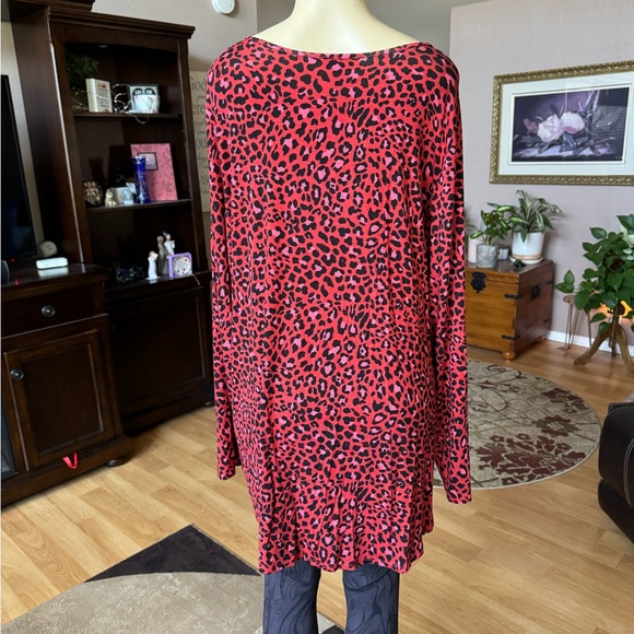 Jessica Simpson orangish/red & black long sleeve blouse-size XXXL - Picture 9 of 9